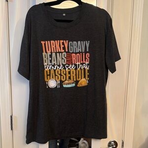 Graphic Tee with Thanksgiving Print Holiday